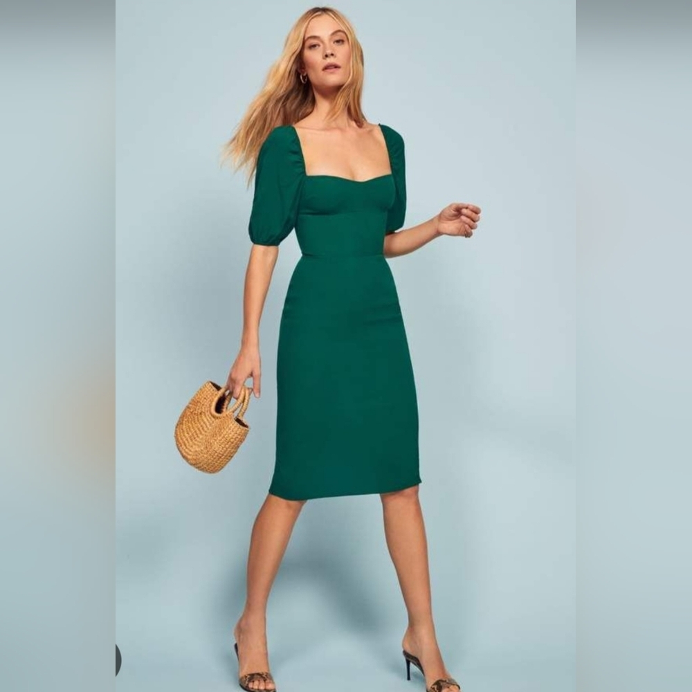Reformation Jan Dress Emerald Size 4 ** new with Tags